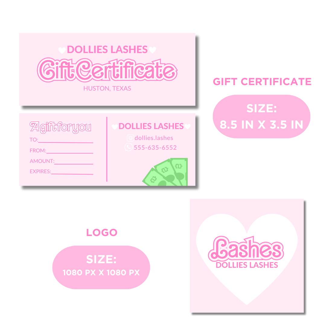 Pink Dolly Lash Tech Branding Bundle, Lash Tech Business, Instagram Lash Tech, Lash Tech Post, Lash Tech Highlight